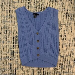 Button down blue sweater vest